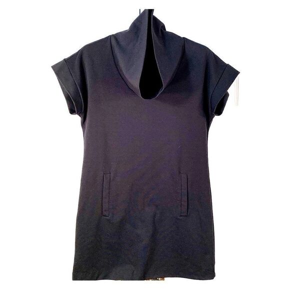 BLACK SHORT SLEEVE COWL NECK DRESS SIZE S NY & Co - Picture 1 of 5